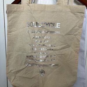 Soul Cycle Burlap Bag